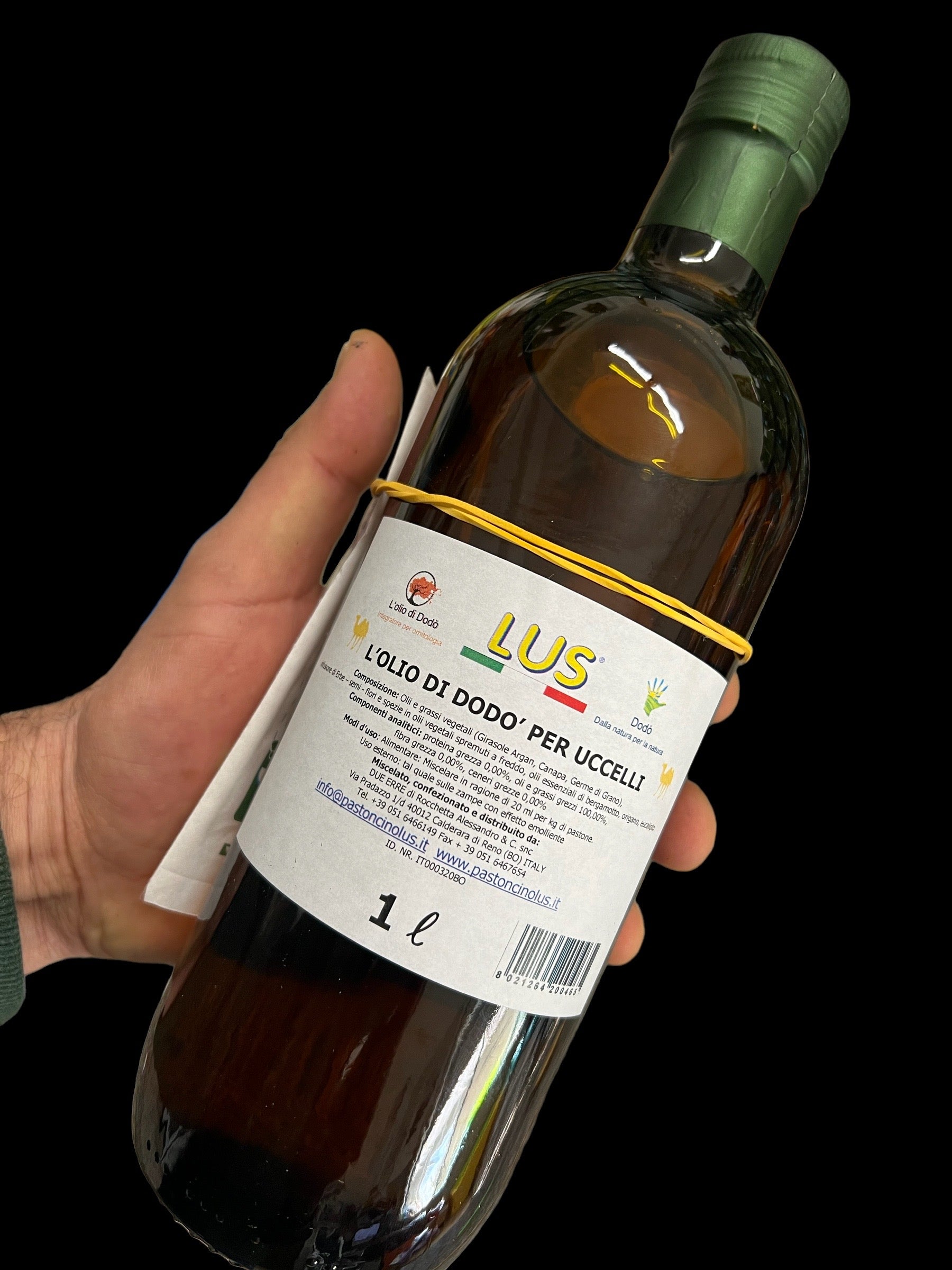Olio per uccelli di Dodò, bottiglia da 1 litro – Dodòshopping