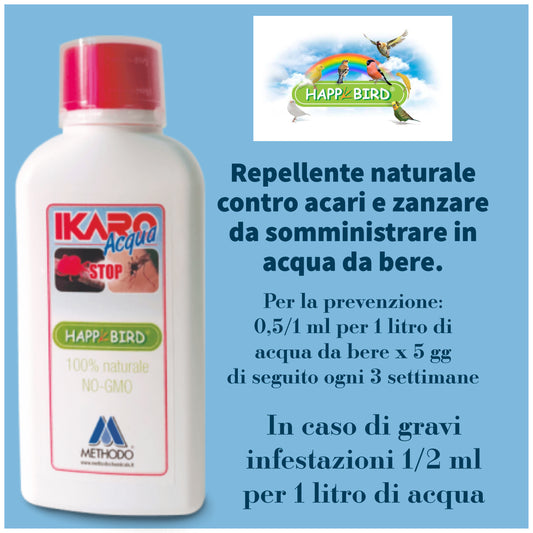 Ikaro Acqua 250 ml Happy Bird (repellente naturale per acari e zanzare)