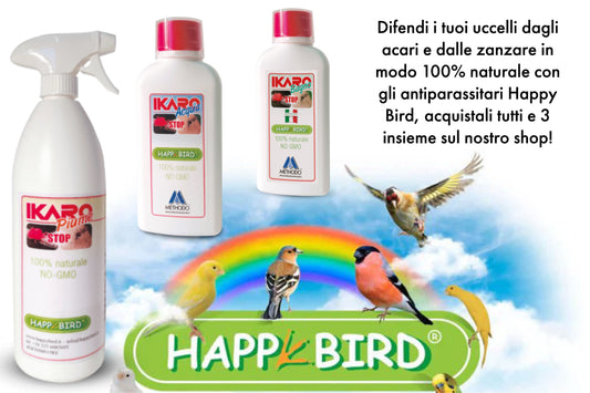 Trio of Happy Bird natural pesticide products